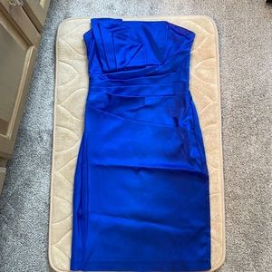 Royal blue strapless dress